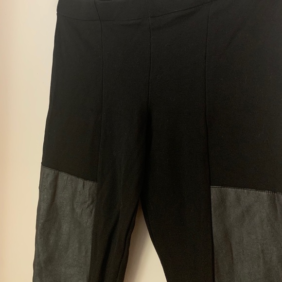 H&M Black Leggings With Leather Panels - Picture 7 of 9